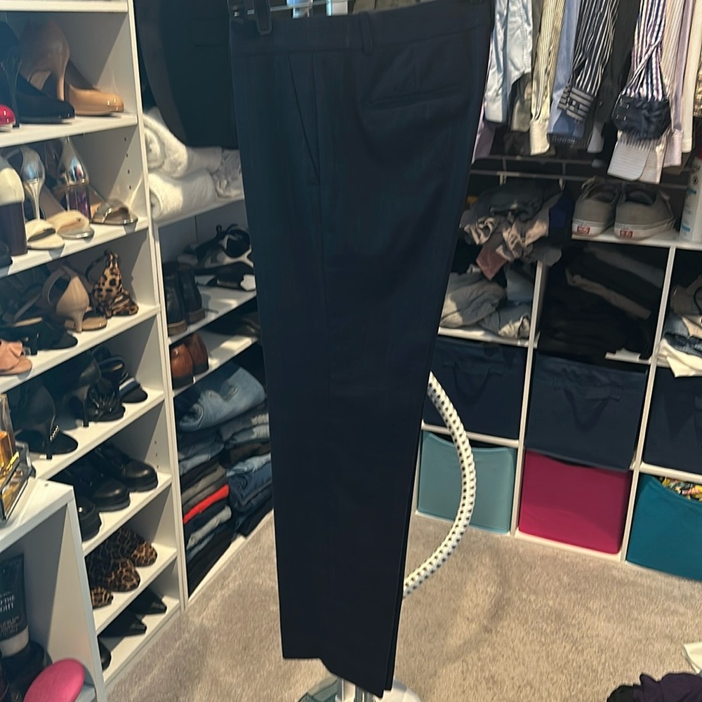 Ann Taylor blue striped straight leg pants size 10